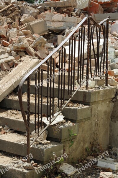 Demolition House Stairs Railing Free Photos