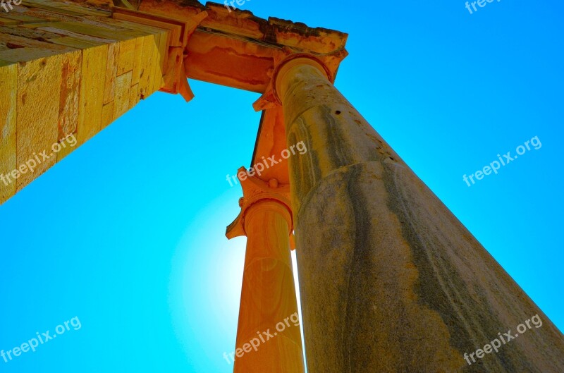 Ruins Cyprus Apollon Sun Free Photos