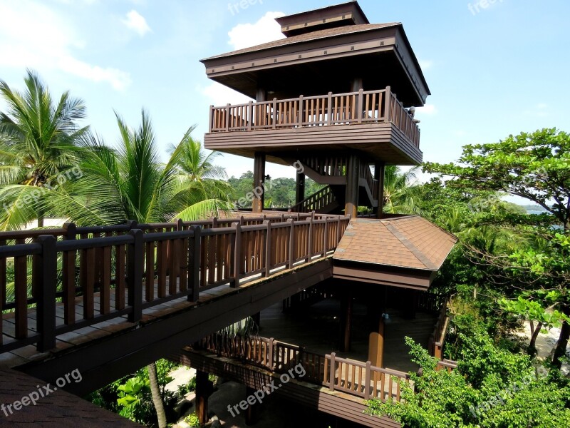 Island Tower Building Sentosa Singapore Bridge