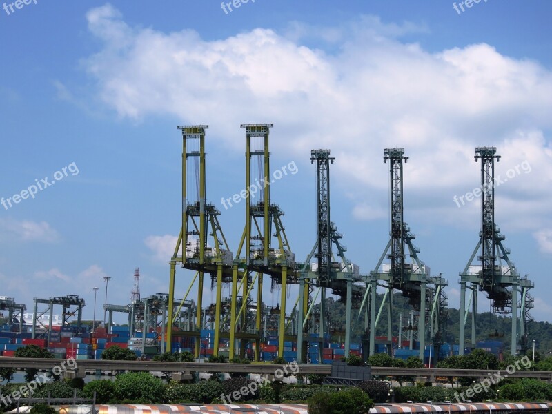 Harbor Front Loading Cargo Ship Harbor