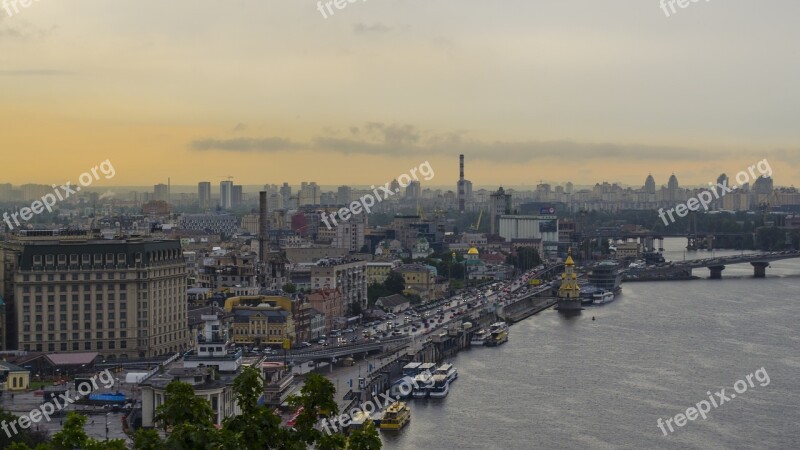 Kiev Ukraine Dnieper River Panorama