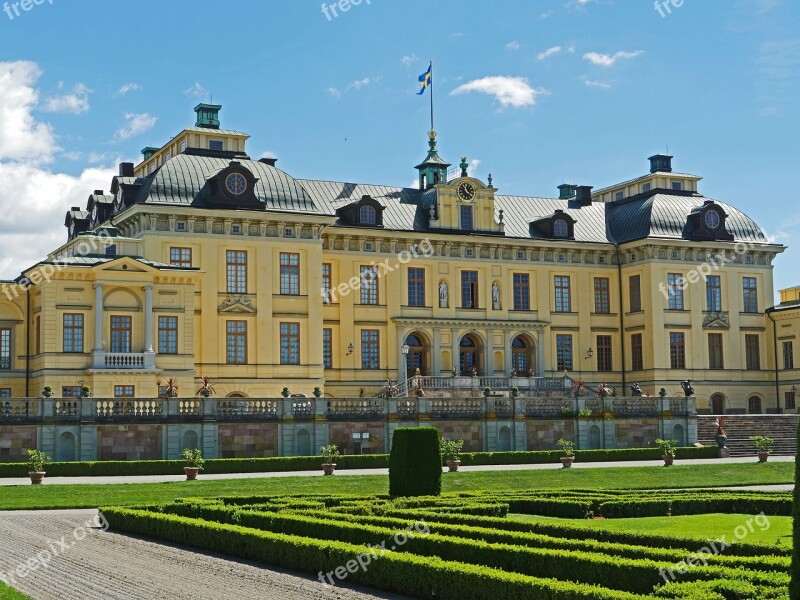 Drottningholm Palace Main House Garden Side Sweden Royal Family