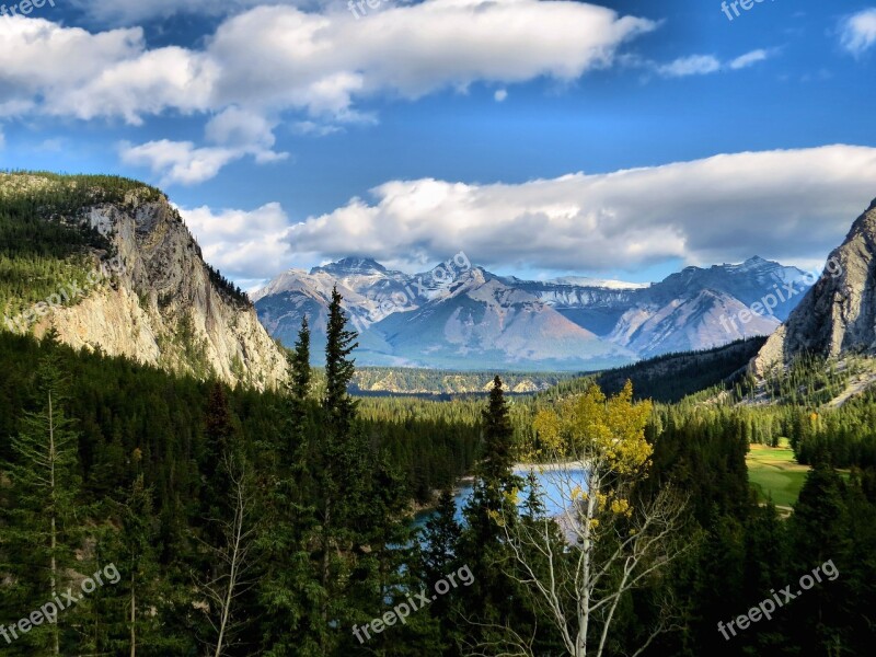 Banff Alberta Mountains Sky Canada