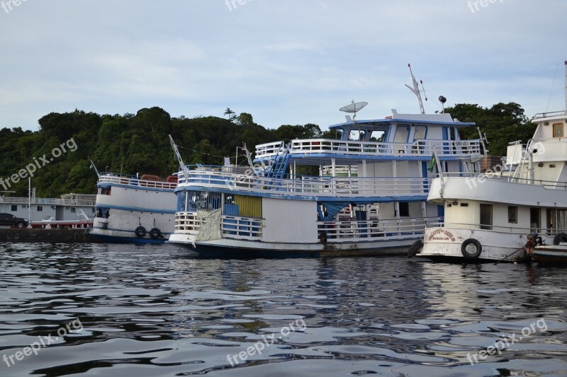 Boats Transport Manaus Amazonas Brazil