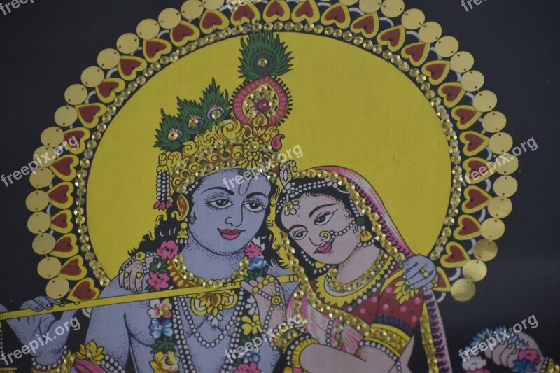 Radha-krishna Scenery Handicraft Free Photos