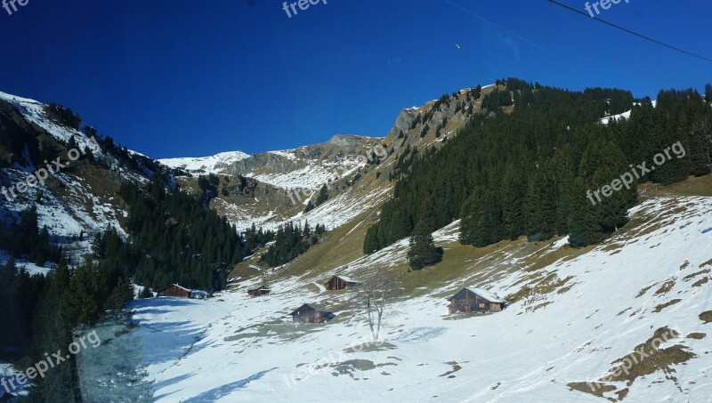 Swiss Snow Mountain Landscape Alps Jungfrau