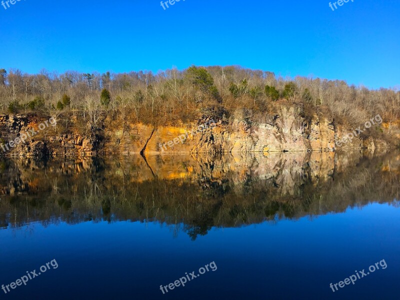 Quarry Lake Water Cliff Outdoors