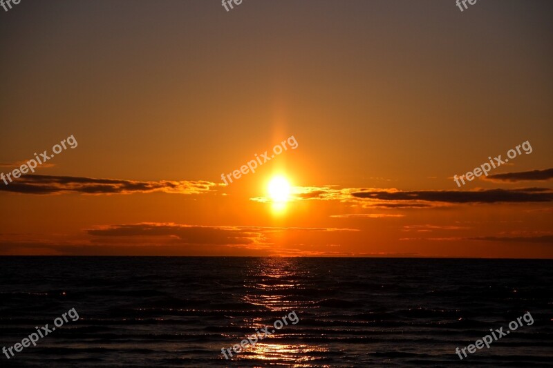 Sunset Sea Sun Nature Horizon