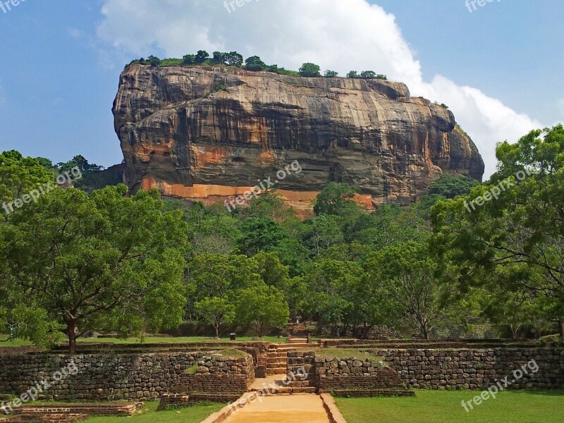 Sigiriya Sri Lanka Rock Landscape Asia