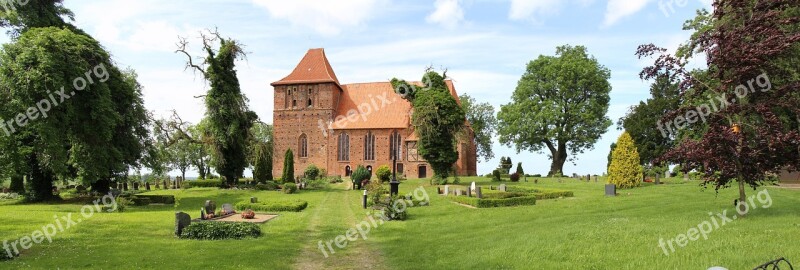 Church High Churches Cemetery Summer Germany