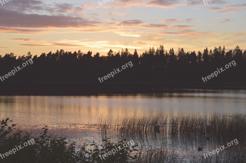 Lake Sweden Outdoor Sunset Water