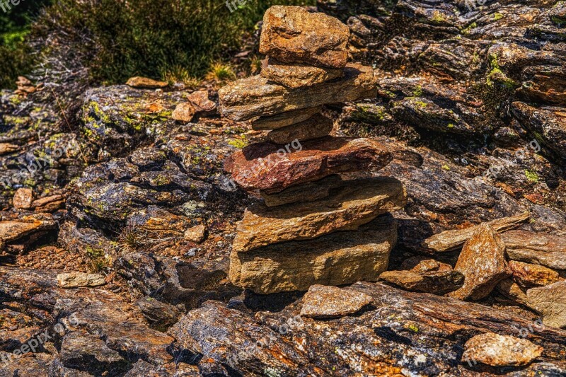 Cairn Tower Meditation Rock Stacked