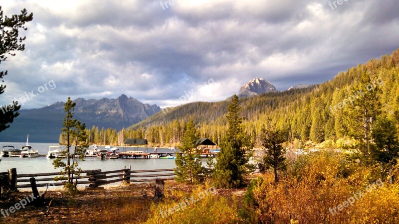 Redfish Lake Sawtooth Mountains Idaho Lake Nature