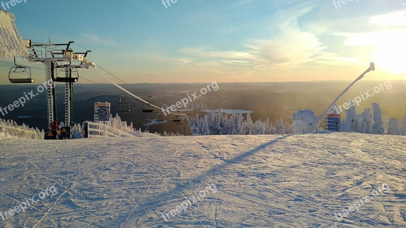 Ice Ski Lift Winter Cold