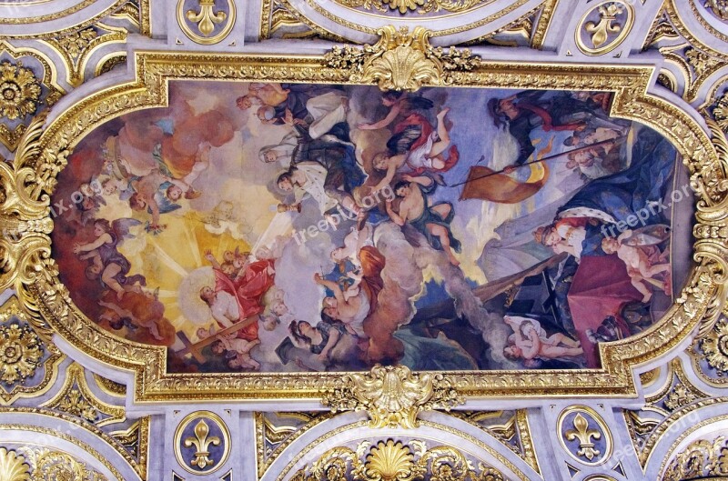 Italy Rome Church St-louis-des-français Ceiling