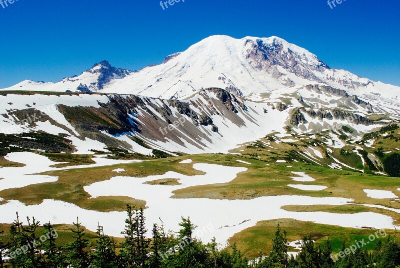 Moutains Hiking Nature Outdoor Snow