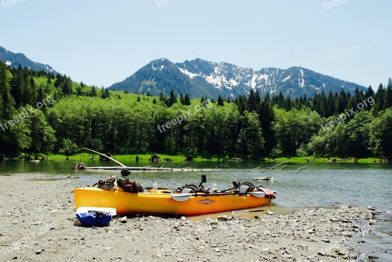 Kayak Mountains Travel Water Kayaking