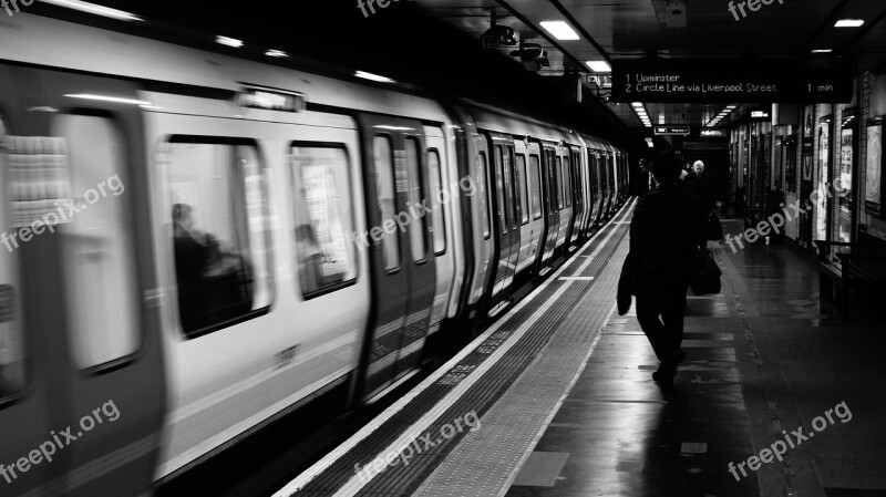 Black And White Stand By Transport Metro Arrival