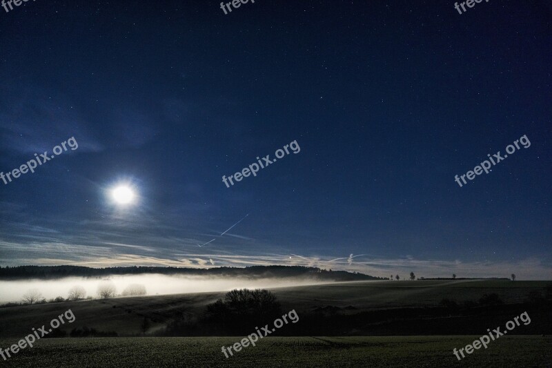 Moon Full Moon Fog Moonlight Sky