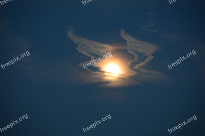 Moon Night Sky Full Moon Night Photograph