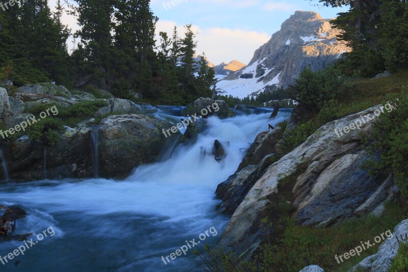 Waterfall Water Fall Wyoming Wind River Wind River Mountain Range