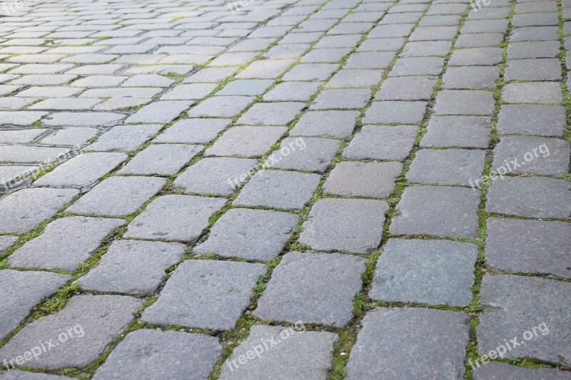 Road Paving Stone Background Stones Away