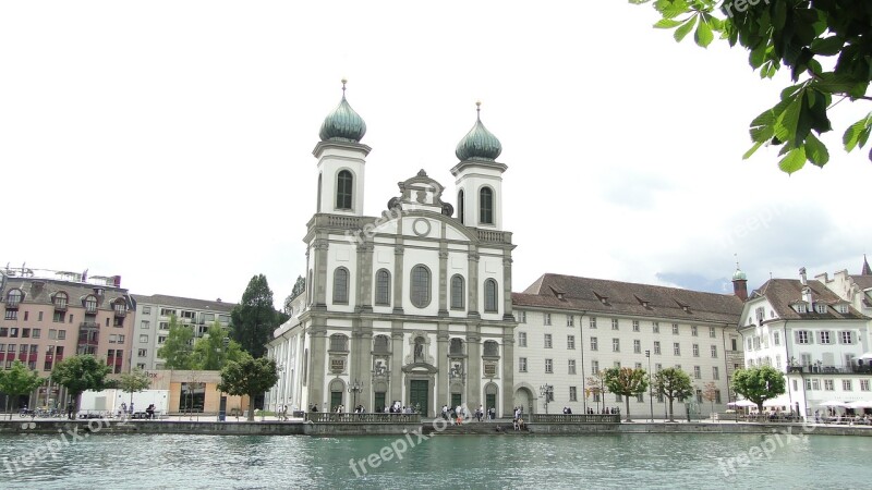 Lucerne Switzerland City Church Building