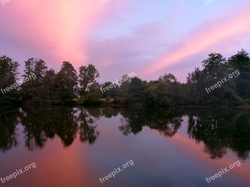 Dusk River Saône Abendstimmung Mirroring