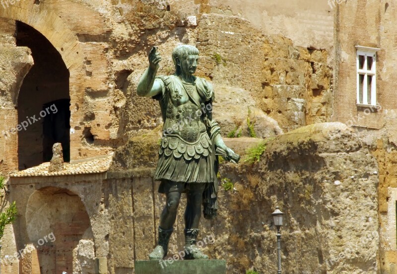 Italy Rome Forum Bronze Statue