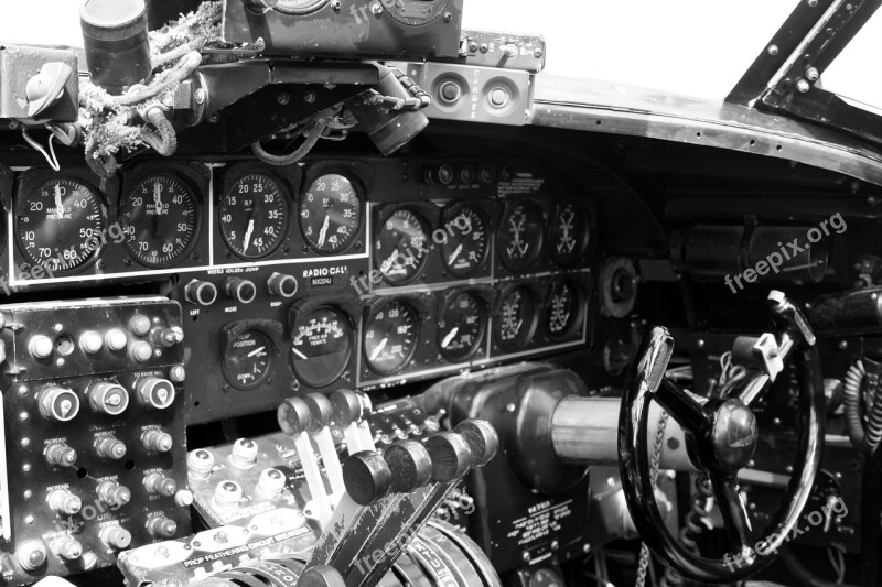 B-24 Cockpit Plane Airplane Vintage