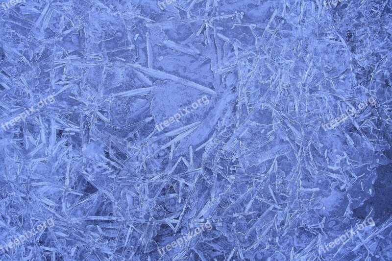 Ice Eiskristalle Winter Blue Frost