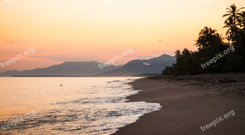 Holidays Beach Sea Dawn Sunset