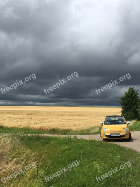 Clouds Fiat Fields Meadow Weather