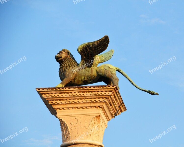 Statue Lion Venice Bronze Statue Winged Lion