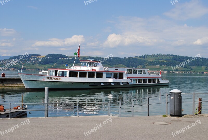 Ship Switzerland Lake Peter Island Port