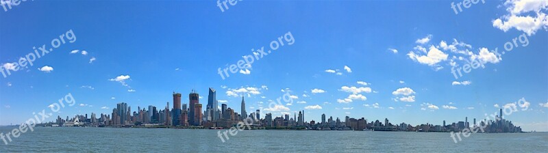 New York City Hudson River Skyline Urban Landscape