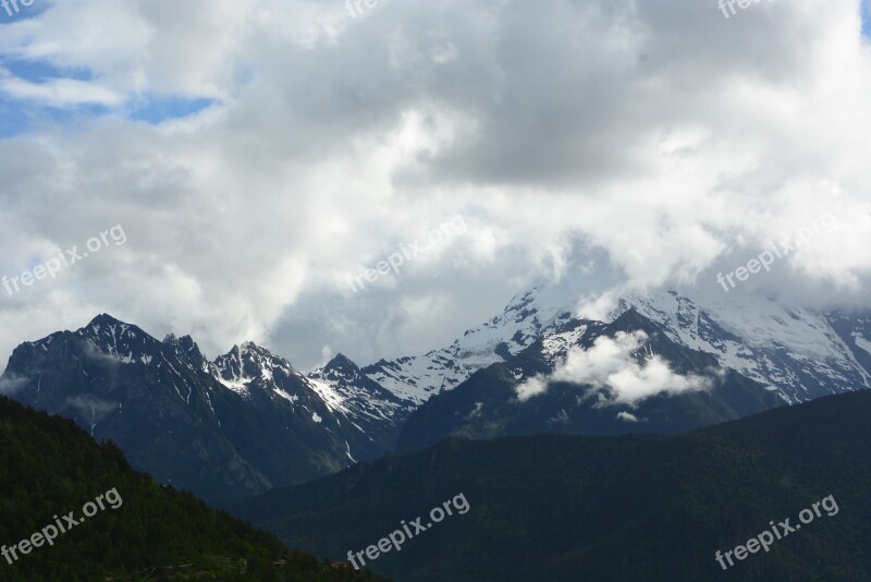 Lijiang The Jade Dragon Snow Mountain Peak Free Photos