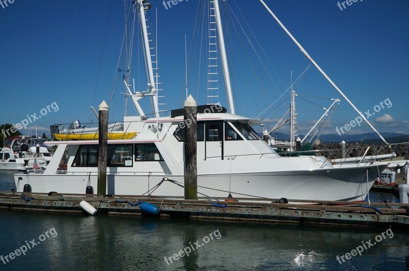 Motor Yacht Harbor Water Boat