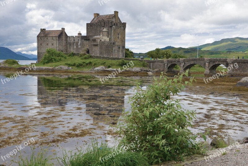 Scotland Castle Mirroring Eilean Donan Castle Free Photos