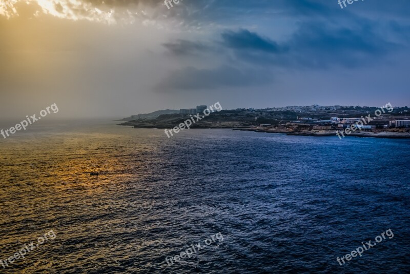 Storm Ocean Boat Solitary Alone