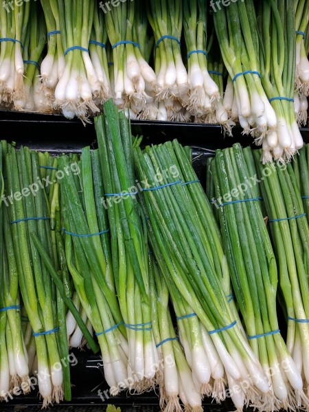 Green Onions Grocery Store Food Green Onion