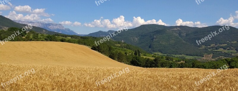 Clouds Nature Field Cornfield Mountains