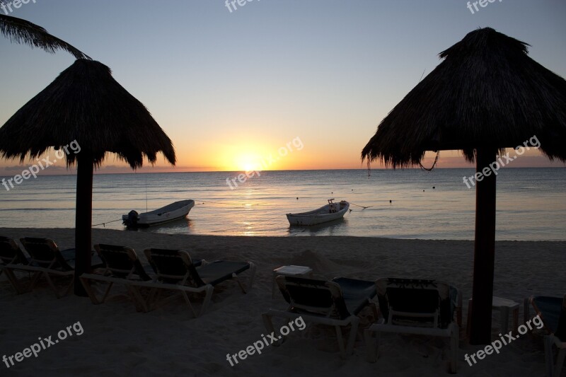 Sunset Mexico Tulum Nature Sun