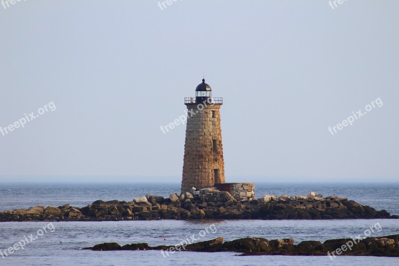 Lighthouse Maine Ocean Atlantic Harbor