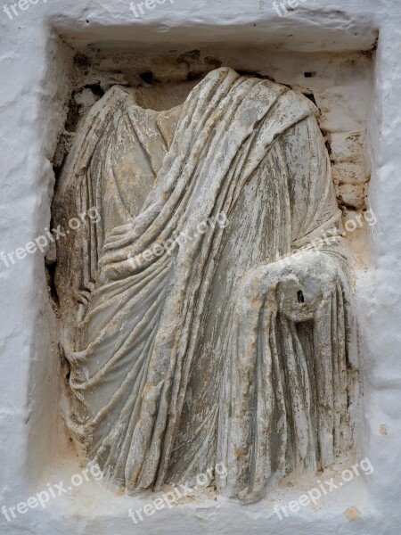 Ancient Statue Roman Statue Grèse Folegandros Monastery