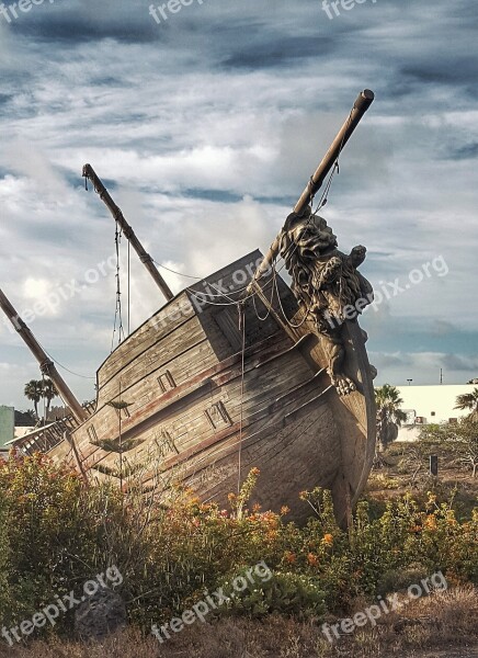 Ship Old Steppe Free Photos