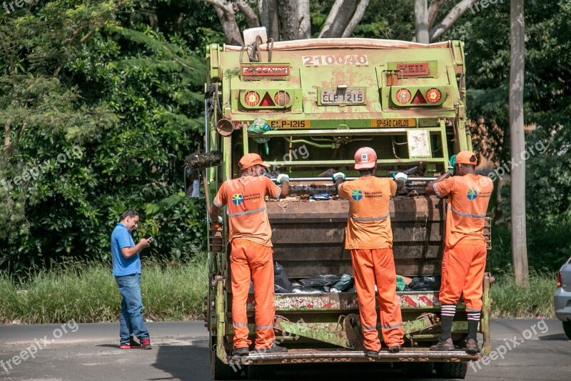 Trash Collection Team Truck Collector Free Photos