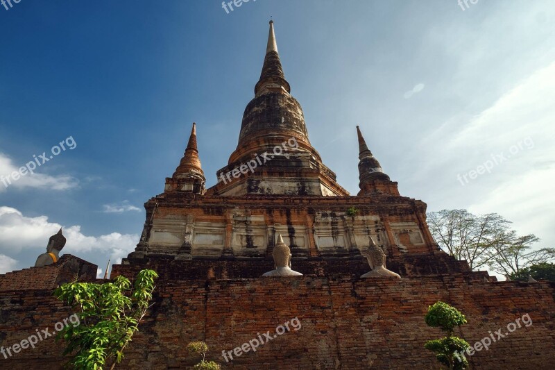 Temple Measure Ayutthaya Free Photos