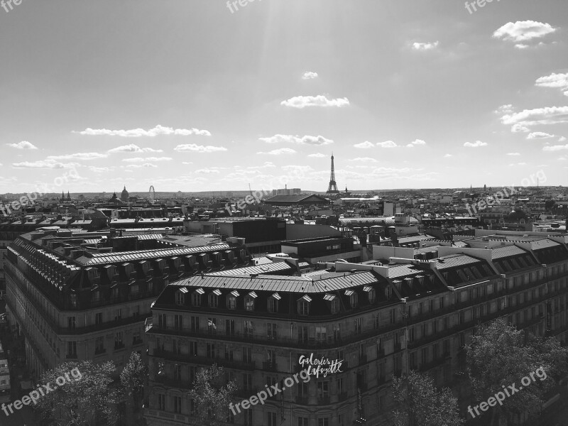 France Paris Eiffel Tower Roofs Monument