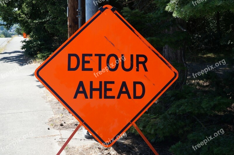 Detour Sign Road Traffic Symbol